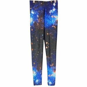 BLACKMILK Cosmic Blue Galaxy Rhinestone Leggings Size XS Made in Australia